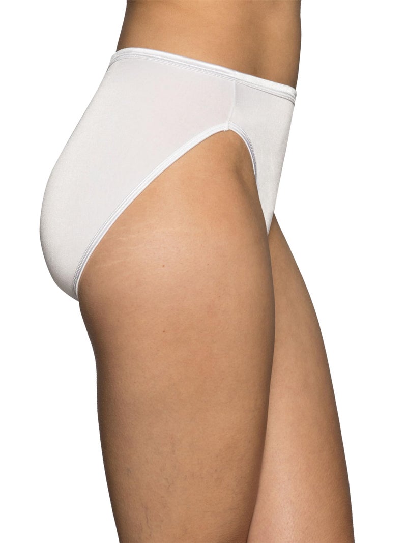 Vanity Fair Women's Illumination Hi Cut Panty 13108, White/Quartz/Beige, 9 - Image 3